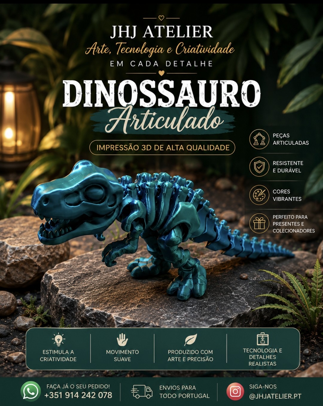Dinossauro articulado impresso em 3D
