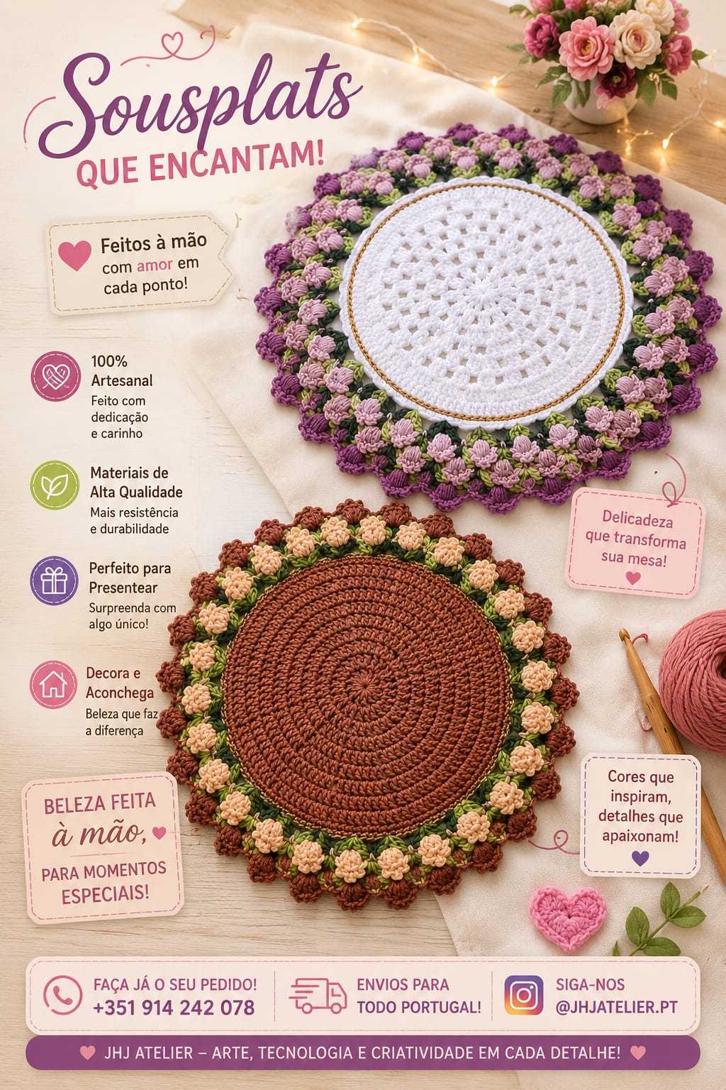 Sousplats em crochê